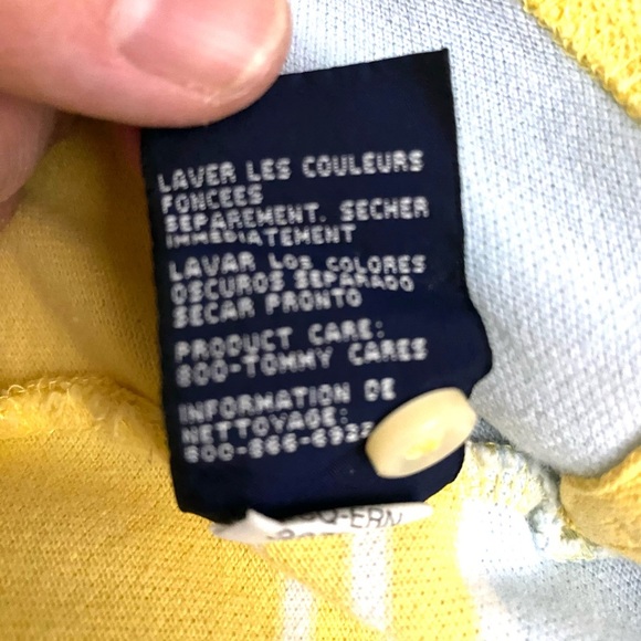 Tommy Hilfiger Pastel Blue And Yellow Stripped Polo Shirt Men’s Size XL- EUC - Picture 6 of 9
